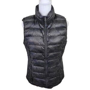 32 Degrees Heat Puffer Vest Dark Green Camo Pattern Packable Women's Size M